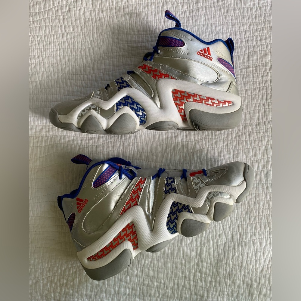 EUC Adidas Crazy 8 KB8 ‘John Wall' Sneakers (G98293) Silver/Blue Size 12 - Picture 12 of 15